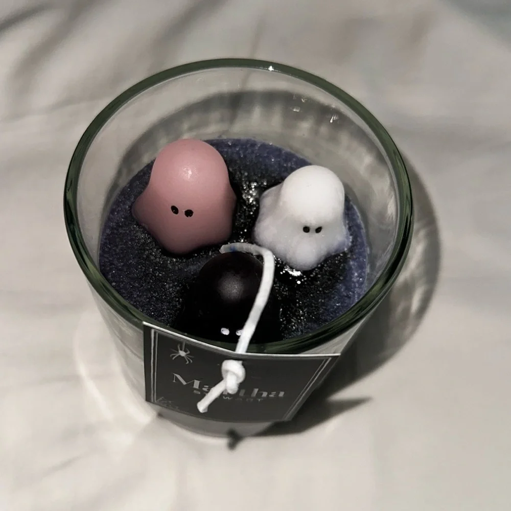 Ghost Trio Candle Martha Stewart Halloween Pink Purple White Ghosts Three 3